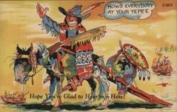 How's Everybody at Your Teepee?  Native American Indian Humor Postcard