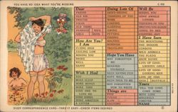 Dizzy Correspondence Card - Bathing Beauty Postcard