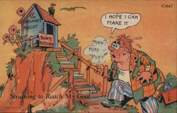 Straining to Reach My Goal - Outhouse Humor Postcard