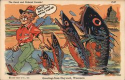 The Perch and Pickerel Parade - Hayward, WI Postcard