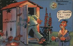 Backhouse Blues - Outhouse Humor Postcard