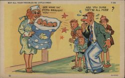 See What the Stork Brought You - Multiple Babies Postcard