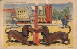 After You, My Dear Alphonse - Dachshunds Postcard