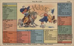 Cowboy Lassoing Man, Busy Person's Correspondence Card Postcard