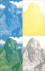 Set of 4: CYMK Production Proofs Great White Throne, Zion National Park, Utah Postcard