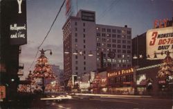 Hollywood and Vine at Christmas Postcard