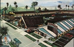 Tropics Motor Hotel, Modesto, CA - Sambo's Restaurant Postcard