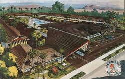 Tropics Motor Hotel, Palm Springs, CA - Rendering Postcard