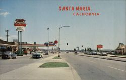 Loop's Villa Motel & Restaurant, Santa Maria, CA Postcard