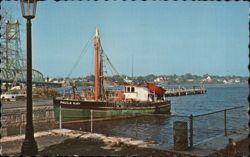 Portsmouth Waterfront, Fishing Boat Tied Up Postcard