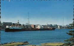 Tanker in the Piscataqua River, Portsmouth NH Postcard