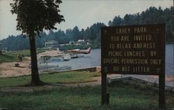 Lahey Park, Long Lake, NY - Relax and Rest Postcard