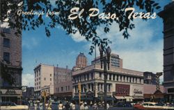 Downtown El Paso, Texas at Mills and Mesa Postcard