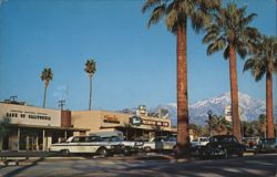 Redlands, CA - Orange and Colton Avenues with San Bernardino Peak Postcard