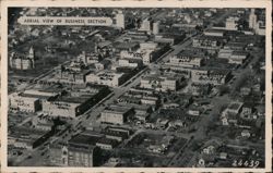 Aerial View of Business Section Postcard