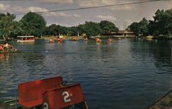 Landa Park Pedal Boats, New Braunfels, Texas Postcard