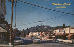 Boulder Creek, California - Main Street View Postcard