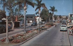 Balboa Island, Park Avenue Looking East Postcard