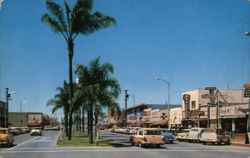 Third Avenue, Looking North from Center Street, Chula Vista Postcard