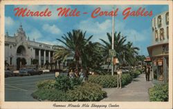 Miracle Mile - Coral Gables, Florida Postcard