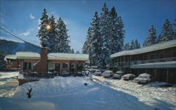 3 Swiss Motel, South Lake Tahoe, CA in Winter Postcard