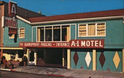 A-1 Motel, San Francisco, CA Postcard