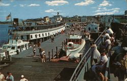 Block Island, RI - New Harbor Landing, Great Salt Pond Postcard