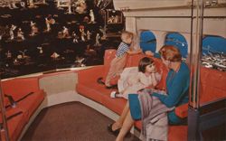 PSA Electra Jet Lounge Interior with Chinese Mural Postcard