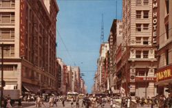 Broadway Street Scene, Downtown Los Angeles Postcard