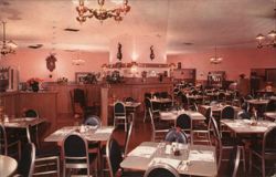 Tick Tock Restaurant Interior, Hollywood CA Postcard