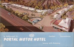 Portal Motor Hotel, Hollywood CA Postcard