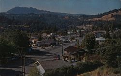 Garberville, California - Town View Postcard