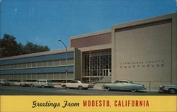 Stanislaus County Courthouse, Modesto, California Postcard