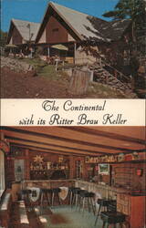 The Continental Lodge with its Ritter Brau Keller, Mammoth Lakes, CA Postcard