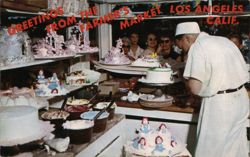 Cake Decorating at the Original Farmer's Market, Los Angeles Postcard