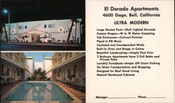 El Dorado Apartments, Bell, California - Ultra Modern Postcard