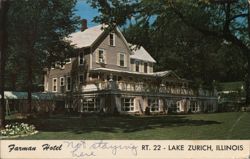 Farman Hotel, Lake Zurich, Illinois Postcard