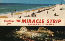 Greetings from The Miracle Strip, Panama City, FL Postcard