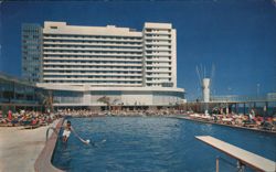 Deauville Hotel Pool, Miami Beach, Florida Postcard