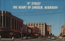 "O" Street - The Heart of Lincoln, Nebraska Postcard