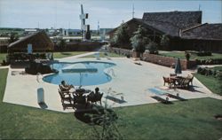 Clayton House Motel Pool, Ardmore, OK Postcard