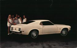 1970 Ford Mustang SportsRoof with Basketball Team Postcard