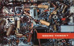 Seeing Things? - Television Repair Postcard