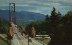 Entrance to Lion's Gate Bridge, Vancouver, BC Postcard