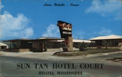 Sun Tan Hotel Court, Biloxi, Mississippi Postcard