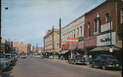 Jefferson Street, Lafayette, LA Postcard