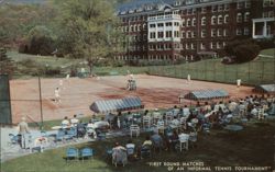 First Round Matches of an Informal Tennis Tournament Postcard