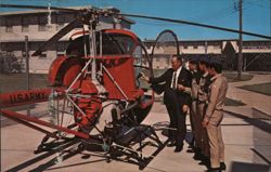 Foreign Students Examining Helicopter, Defense Language Institute Postcard