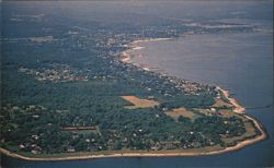 Aerial View of Black Point Beach Club, Niantic Postcard