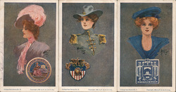 College Girls - Military West Point, Naval Academy & Vassar Postcard